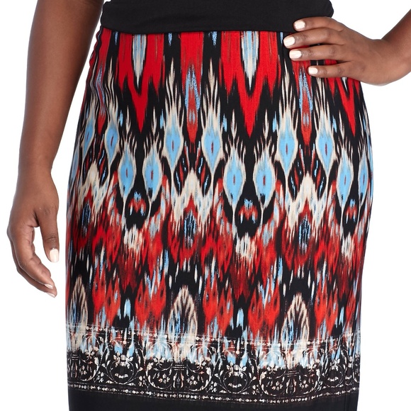 Rafaella Womens Plus Size Pull-On Tube Skirt Hot P - Picture 1 of 2